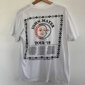 John Mayer T-Shirt Mens Large Solo Tour 2019 Sun Moon Online Ceramics Music Tee